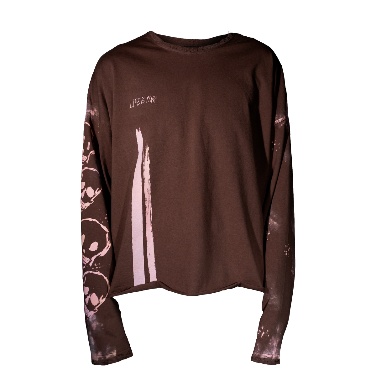 Life Is Pink Vintage Brown Long Sleeve