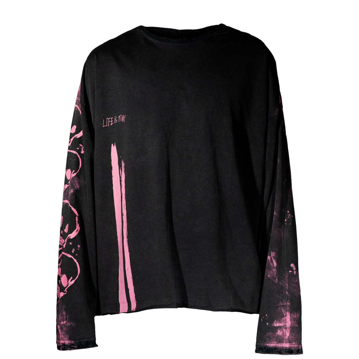 Life Is Pink Vintage Black Long Sleeve