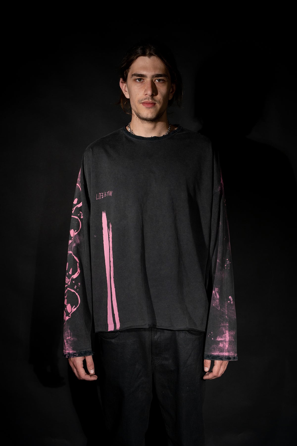 Life Is Pink Vintage Black Long Sleeve