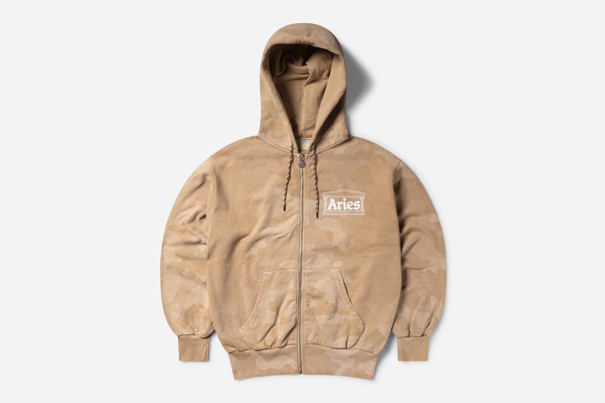 Aged Temple Camo Zip Through Hoodie