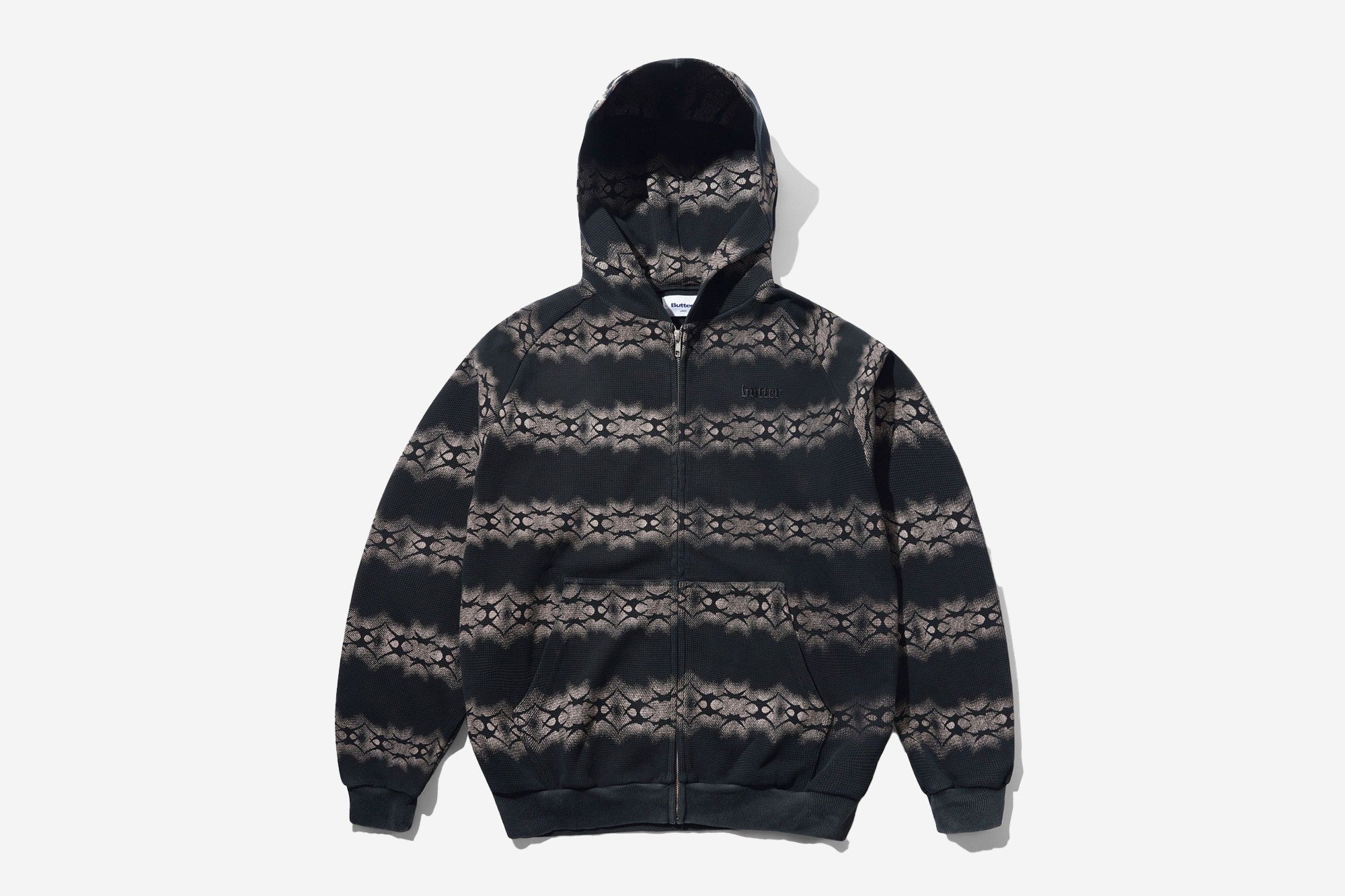 Faded Waffle Zip-Thru Hood