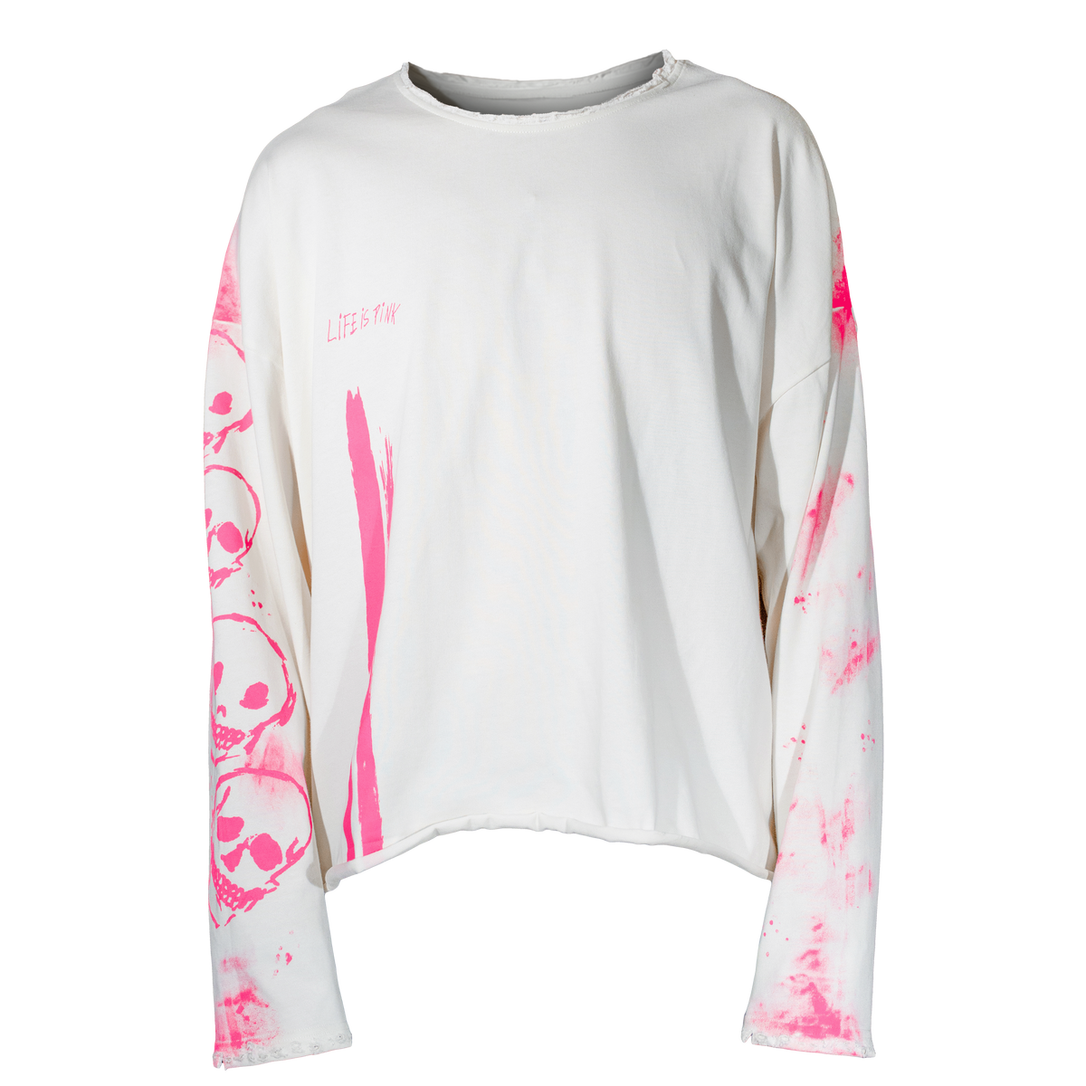 Life Is Pink Vintage White Long Sleeve