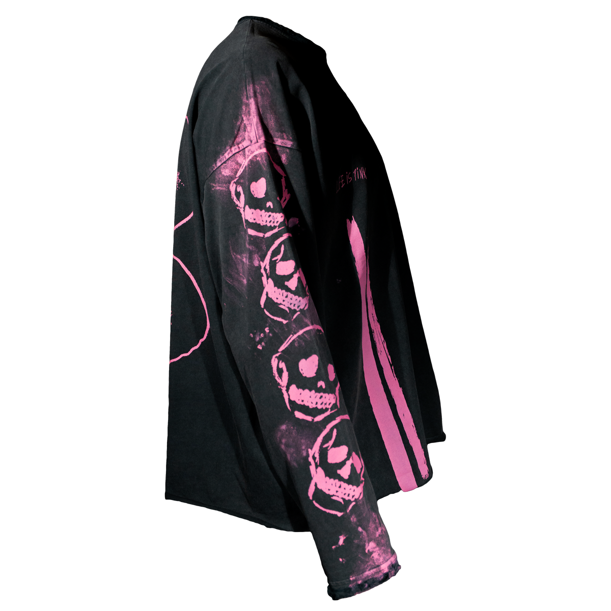 Life Is Pink Vintage Black Long Sleeve
