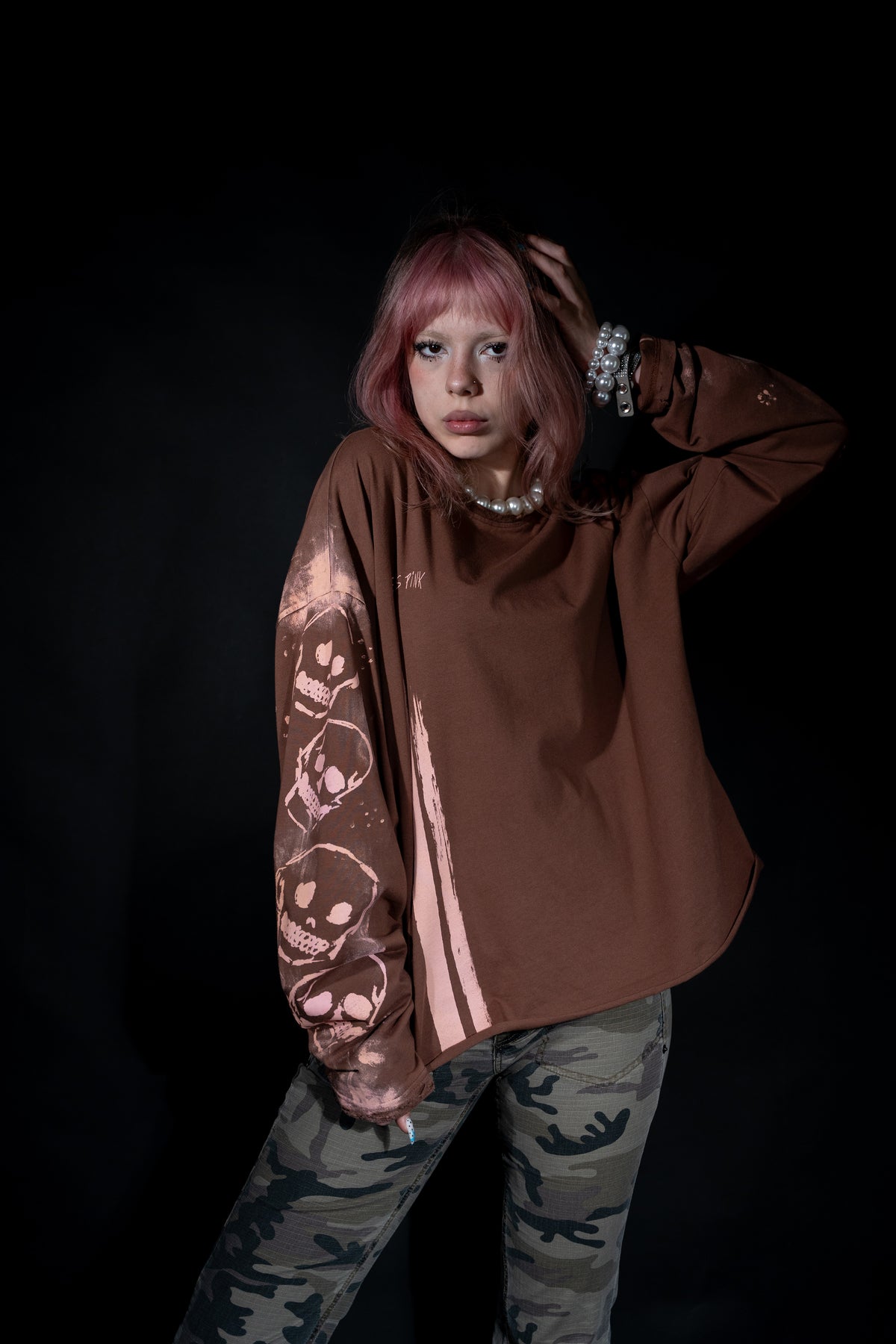 Life Is Pink Vintage Brown Long Sleeve