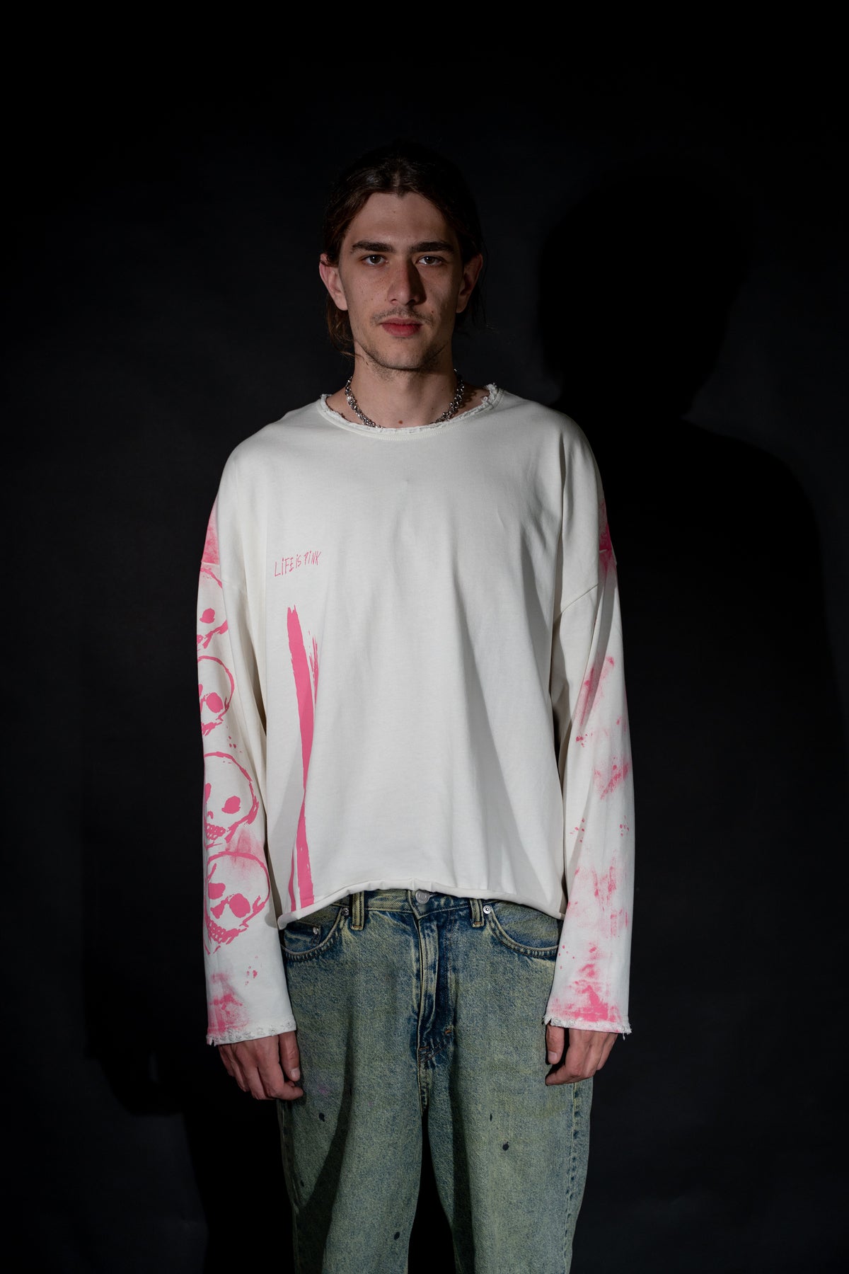 Life Is Pink Vintage White Long Sleeve