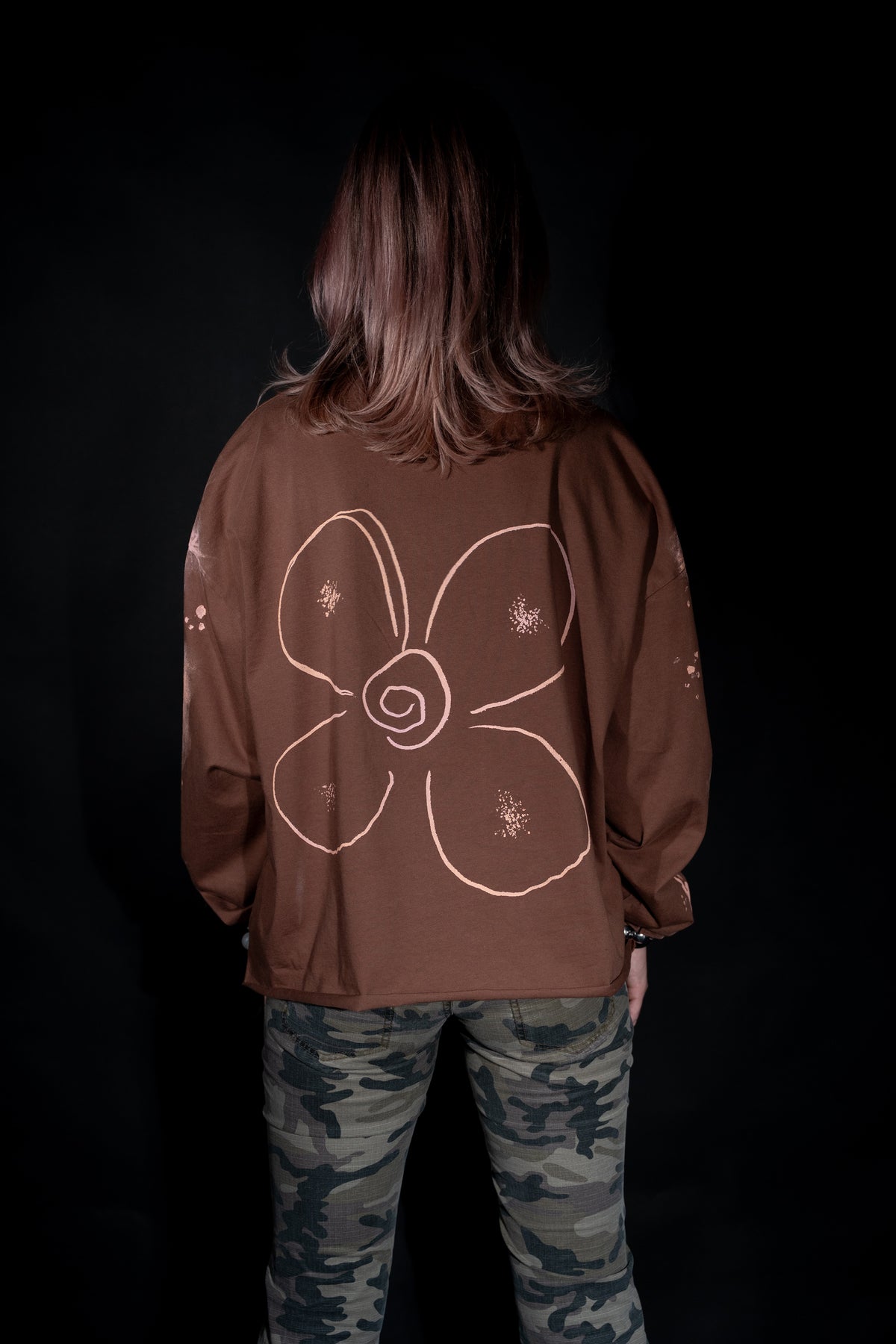 Life Is Pink Vintage Brown Long Sleeve