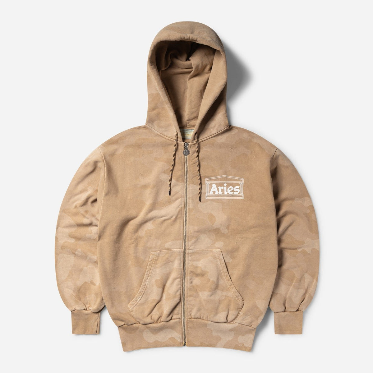 Aged Temple Camo Zip Through Hoodie