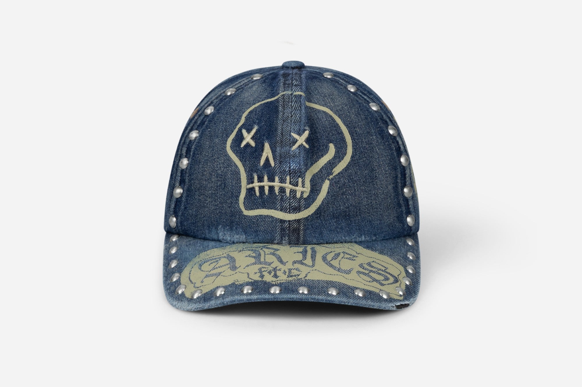 Studded Mega Graphic Denim Cap