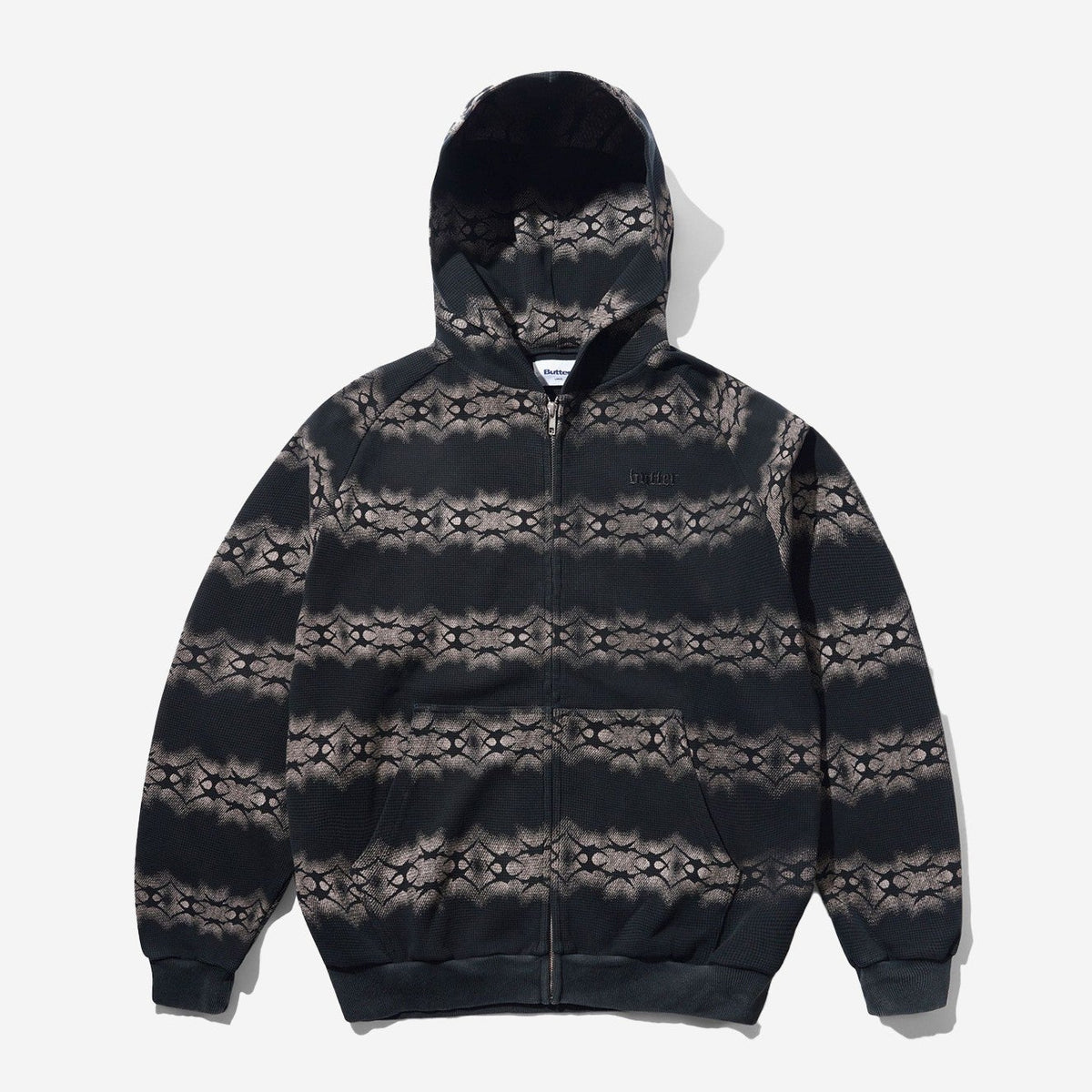 Faded Waffle Zip-Thru Hood