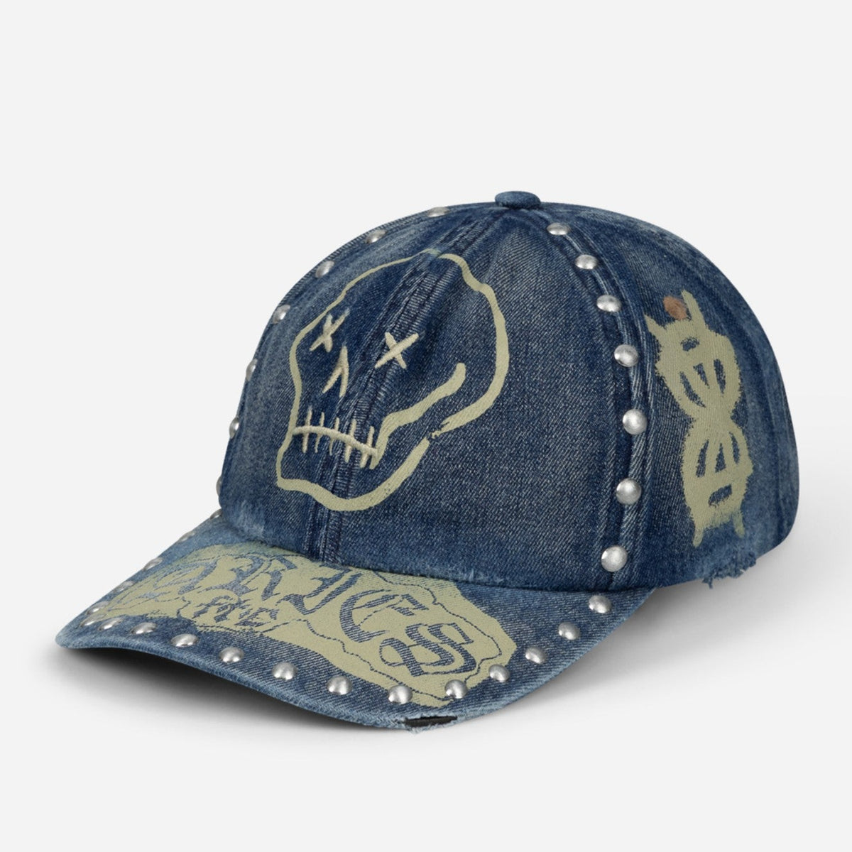 Studded Mega Graphic Denim Cap